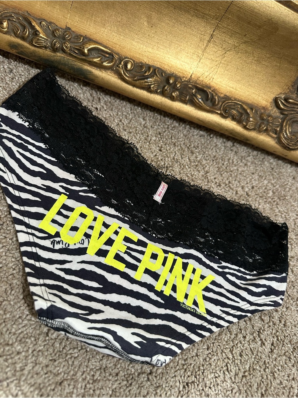 New Pink Victoria's Secret 2011 Extra Low Rise Hipster Signature Logo Zebra XS